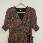 Tommy Hilfiger Black Floral Faux Wrap Midi Dress Sz 4 Photo 1