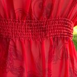 Papaya  Semi Sheer Paisley Tunic Top Photo 13