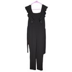AQUA Cap Sleeve Square Neck Straight Leg Jumpsuit Black Women’s Sz M Photo 1