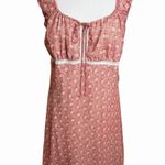 VTG Faith Passion Babydoll Dress Womens 16 Paisley Floral Lace Milkmaid Y2k Boho Red Photo 0