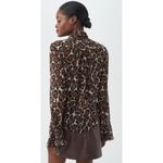 Trina Turk NEW NWT  Alora Leopard Tie-Neck Blouse Size Large Photo 3