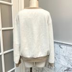 Maeve Anthropologie Cozy Ringer Oversized Sweater Fuzzy Cozy NWOT Small Medium Photo 2