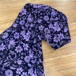 Free People  Black Purple Floral One Shoulder Somethin' Bout You Bodysuit Size S Photo 7