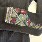 Free People X Marion Embroidered Thermal Waffle Knit Long Sleeve Cuff Top Black Photo 11