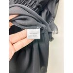 MISA Los Angeles Emelie Tie Cold Shoulder Ruffle Hem Mini Dress Black Women's M Photo 4
