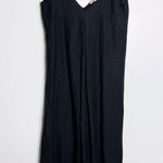Loft NWOT Black Pleated Strappy Linen Blend Maxi Dress Loose Fit Size 6 Photo 2