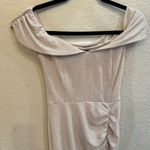 Windsor Medium Champagne Gold Glitter Off The Shoulder Evening Formal Gown Dress Photo 4