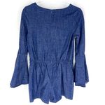 Sugar Lips Sugar + Lips Denim Bell Sleeve Romper Blue Size Small Photo 3