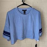 Forever 21 Blue Cropped Top NwT oversized short sleeve crew neck Photo 0