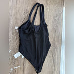 l*space L* Phoebe One Piece in Black Ribbed One Shoulder Size‎ 8 NWT Photo 2