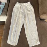 H&M  wide leg linen blend trouser pants with pockets size 6 Photo 0