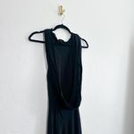 Reformation  | NWT Portia Scarf High Draped Neck Open Cowl Back Midi Dress Black Photo 3