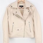 Lulus  Out for the Night Beige Vegan Leather Moto Jacket XS NWT Photo 0