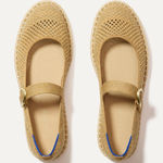 Rothy's | The Espadrille Mary Jane Top Ankle Strap Metallic Golden Sun | 10.5 Photo 0