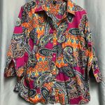 Ralph Lauren , 2X, orange, pink, purple, blue paisley, button up shirt, soft Photo 1