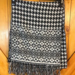 D&Y  Softer Than Cashmere Black White Herringbone Scarf Fringe (5957) Photo 0
