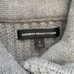 EXPRESS women S wool blend snap front Longsleeve knit sweater w/cowl neck grey Photo 6