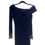 Mac Duggal NEW NWT  One Shoulder Long Sleeve Jersey Gown In Midnight Navy Photo 4