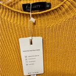 NWT Chunky Mustard Yellow Crew Neck Knit Sweater Sz Small Photo 2