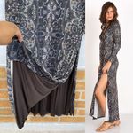 Free People  Cabaret Long Sleeve Maxi Dress Dark Combo XS Photo 2