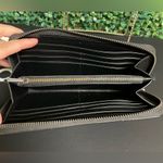 Coach  Metallic Leather Accordion Zip Wallet in a metallic graphite Photo 6