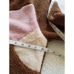 Lush Clothing LUSH Women's Teddy Jacket Coat Color-block Brown Cream Pink Size S Photo 5