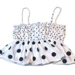 Topshop Polka Dot Cropped Tank Top White Black Size 4 Photo 1