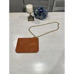 Like new! Brown Vegan leather‎ thin cross body gold chain Bag Photo 5