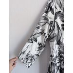 C&C California  Women's 1X Linen Black & White Floral Print Button Down Tunic Photo 4