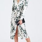 Rotate Birger Christensen Samantha Satin Wrap Dress Sycamore Comb Womens Size 6 Green Photo 2