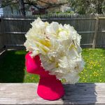 Vintage Floral Netted Wig Hat Union Made Yellow Photo 3