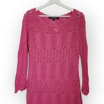 American Vintage Vintage Cheryl Nash Woodridge Y2K Neon Pink Crotchet Long Sleeve Top L Photo 0