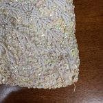 Vintage Richere Ivory Beaded Floral Clutch Purse Evening Bag Made in Hong Kong White Photo 5