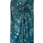 Band of the Free Teal Blue Floral Bohemian Wrap Style Long Maxi Skirt Women Med Photo 0