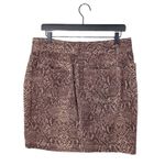 CHAPS Brown Tan Snakeskin Print Cotton Denim Stretch Mini Skirt Women's Size 10 Photo 1