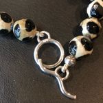 SIMON SEBBAG Tortoise Shell Agate Necklace with Sterling Silver Modern Pendant Black Photo 11