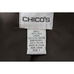 Chico's Silk Blazer Size 1 Medium Orange Long Sleeve Open Front Collar Women's Photo 3