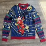 Ugly Christmas Sweater Santa Astronaut Womens L Holiday Moon Space Funny Bells Size L Photo 0