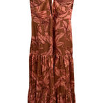 Significant Other Soller Maxi Dress Cut Out Ruffle‎ Tropical Print US 2 Brown Photo 0