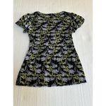 Loft Vintage V-neck Babydoll Top Green Purple Mesh Floral Womens S Faux Wrap VTG Y2K Photo 4