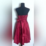 David's Bridal - Trendy Red Strapless Midi Dress Size 8 Photo 2
