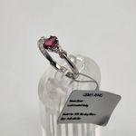 NWT Sterling Silver & Lab Created Ruby Adjustable Ring Red Photo 2