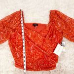 1. State 1.‎ STATE Orange Coral Paisley Sweetheart Smocked Top Cottagecore Medium New Photo 7