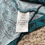 Woman Within  Plus Size 3X Teal Paisley Sharkbite Hem Flowy 3/4 sleeve‎ Tunic Top Photo 6