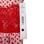 AQUA  Lace Appliqué Polka Dot Maxi Dress Womens Small Coral White Feminine Dainty Photo 5