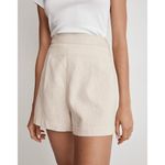 Madewell Linen Blend Pull-On Shorts Pockets Lightweight Natural Cream size Large Photo 1