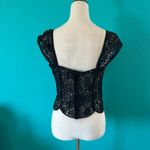Reformation  Rina Top Black Lace Cropped Corset Sweetheart Neck Size 10 Photo 4