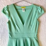 Mint Green Knit Skater Dress from ModCloth Cap Sleeves Pleated Skirt Yellow Star Photo 1