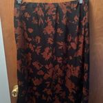 Abercrombie & Fitch Black and Brown Floral A-Line Skirt Photo 0
