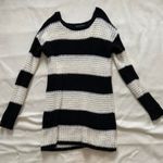 American Eagle Outfitters Long Black And White Striped Sweater Top Multiple Size M Photo 0